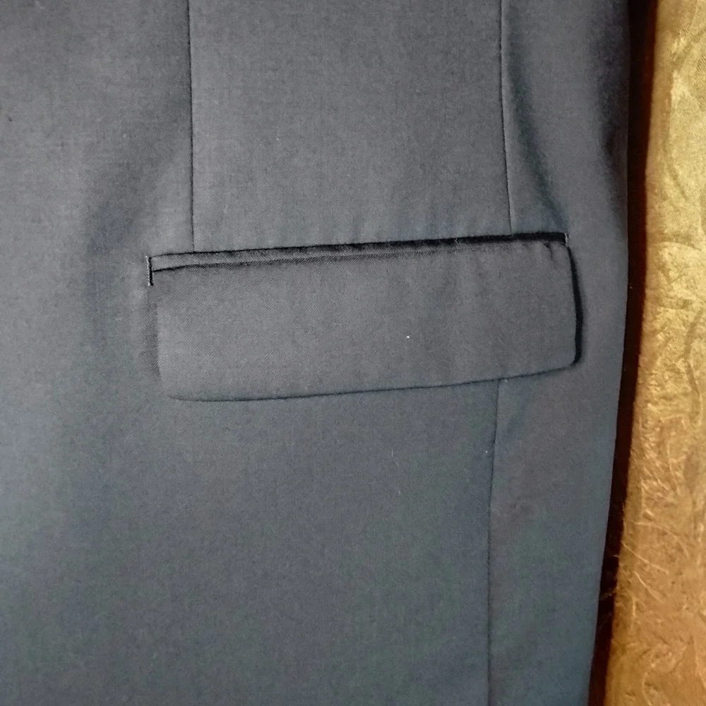 Chaps Blazer Jacket Mens 46R Navy Blue Gold Button Sport Coat Wool‎ -9